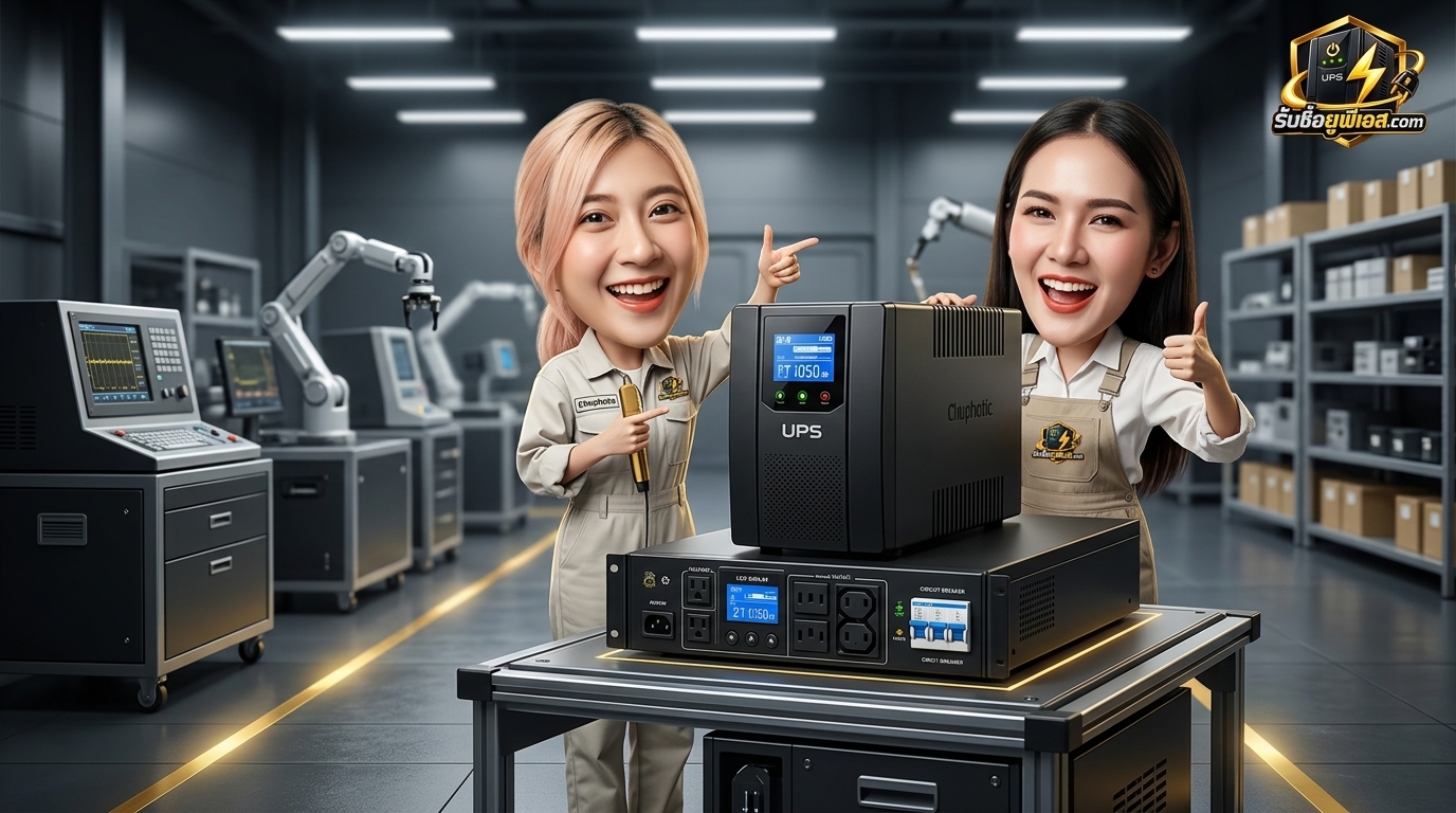 รับซื้อ UPS Chuphotic PT1050P ตรวจสอบสภาพตัวเครื่องและหน้าจอแสดงผล LCD ก่อนส่งประเมิน