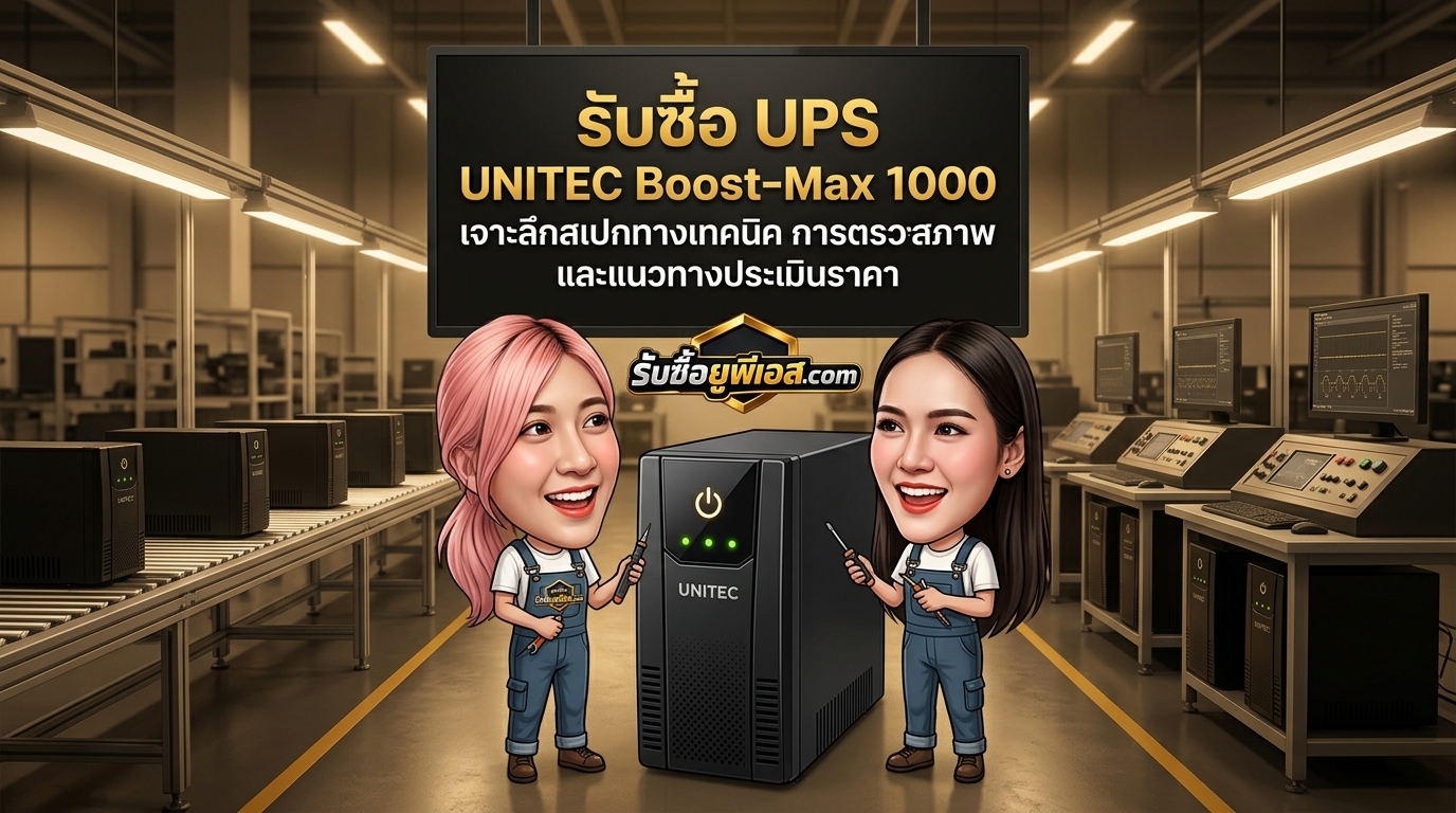 เครื่องสำรองไฟฟ้า UNITEC Boost-Max 1000 สำหรับตรวจสอบสภาพและส่งประเมินราคา