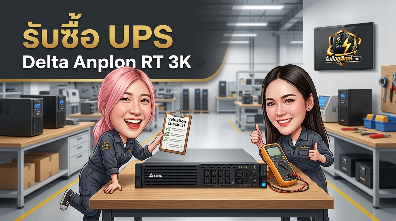 บริการรับซื้อ UPS Delta Amplon RT 3K ตรวจสอบสภาพเครื่องสำรองไฟมือสองหน้างาน